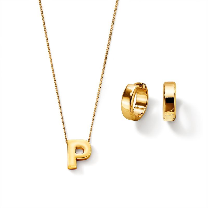 Estuche-Collar---Aretes-Gold-Letter-P