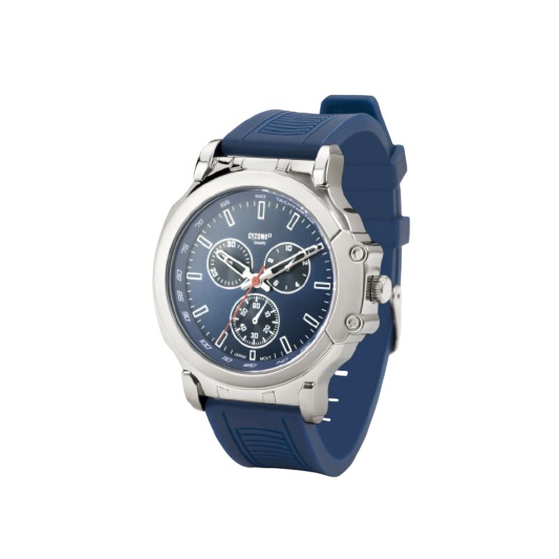 Reloj-de-hombre-con-correa-de-color-azul-de-silicona.