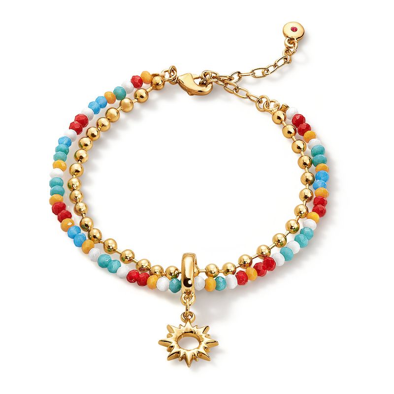 pulsera-dorada-con-cuentas-de-colores-y-dije-estrella-en-ba�o-de-oro-de-24k