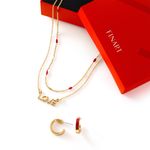 juego-de-collar-y-aretes-dije-LOVE-en-ba�o-de-oro-de-24kk-y-piedras-pintadas-a-mano-en-rojo