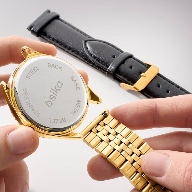 Reloj Base Metal Bezel Stainless Steel Back Reloj Esika Stainless