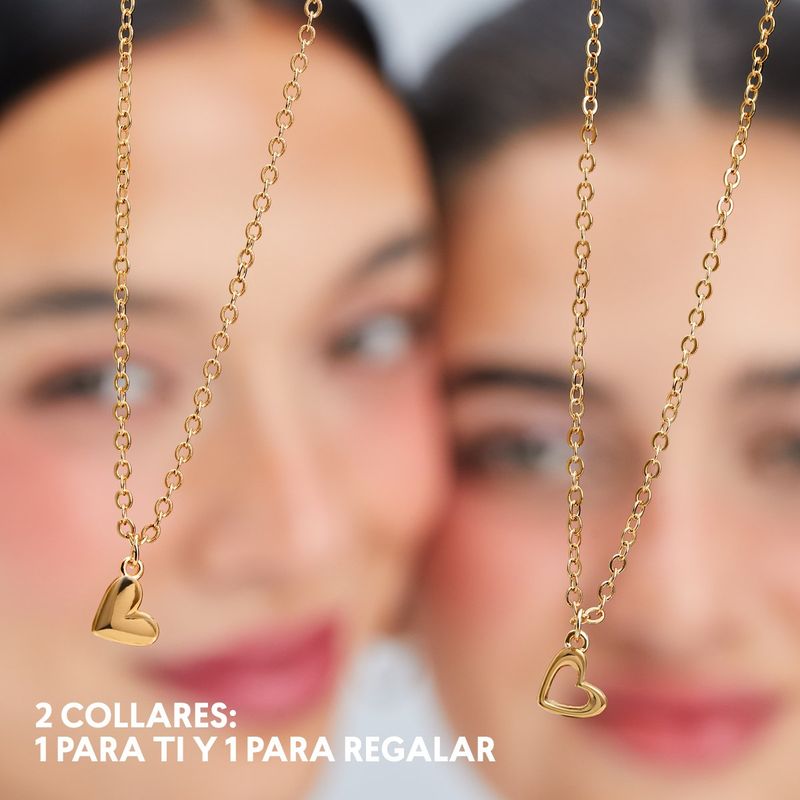 Set-de-collares-para-mujer-dorados-con-dijes-de-corazon.-Perfectos-para-usar-o-regalar-con-amor.