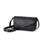 Mini-bolso-Marcia--elegante-tipo-cuero-negro-asa-ajustable-tarjeteros-monedero-versatil.